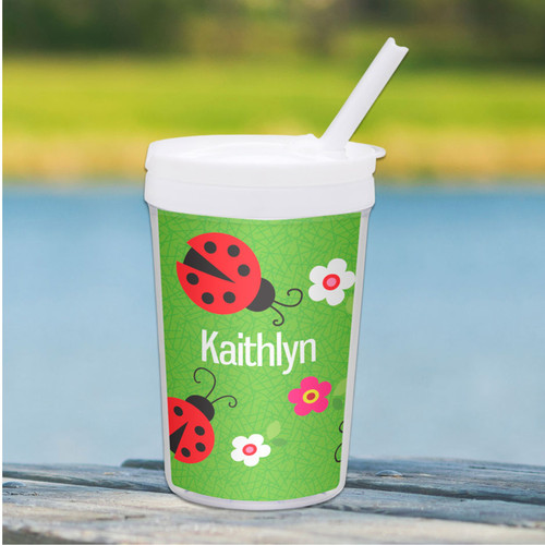 Curious Lady Bug Personalized Kids Cups