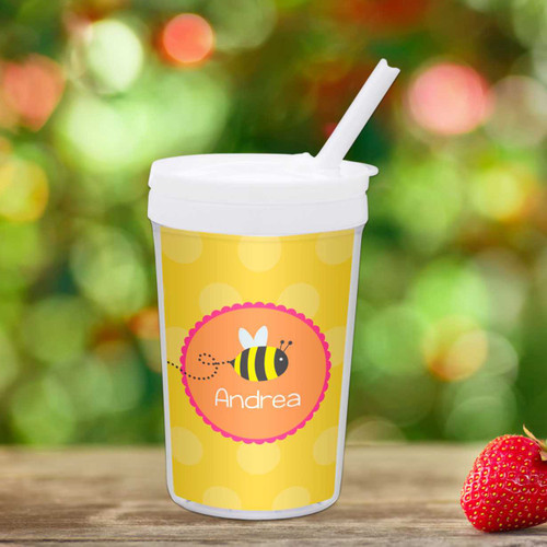 Fly Little Bee Personalized Kids Cups