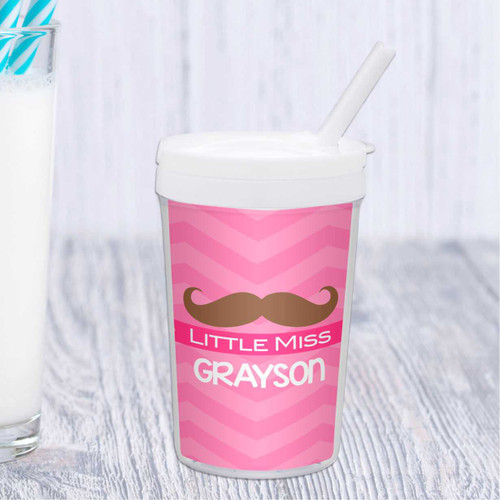Little Miss Mustache Personalized Kids Cups