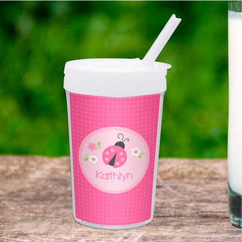 Sweet Pink Lady Bug Custom Kids Cups