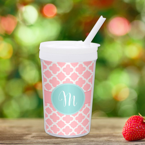 Pretty Pink Quatrefoil Custom Kids Cups