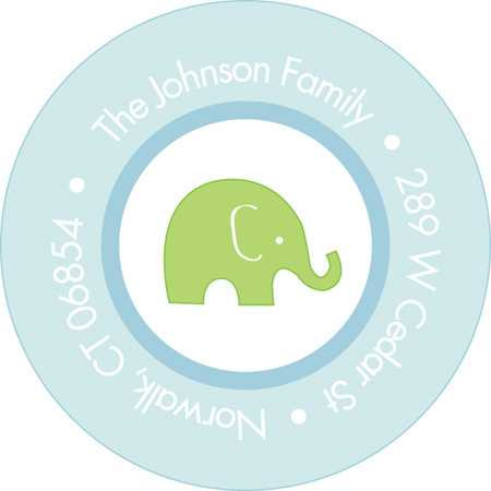 Cute Address Labels Elephants In A Row