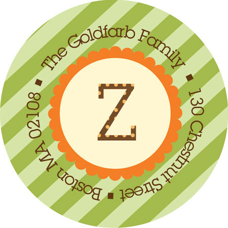 Baby Address Labels Big Bold Letter Orange