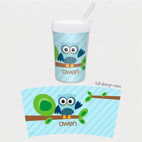 Owl Be Yours Blue Toddler Cup