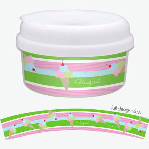 Yummy Ice Cream Personalized Snack Bowl