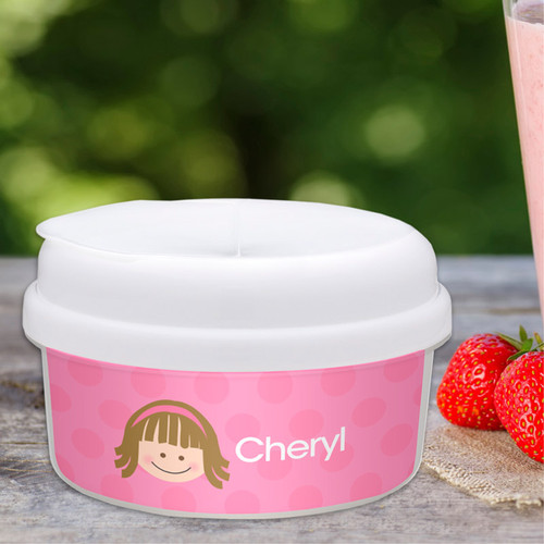 Just Like Me Girl Pink Snack Bowls With Lids