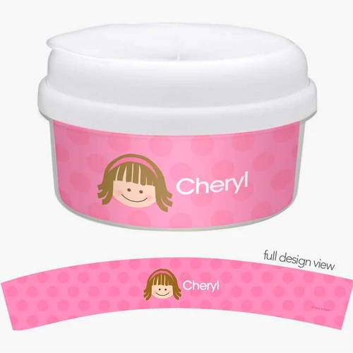 Just Like Me Girl Pink Snack Bowls With Lids