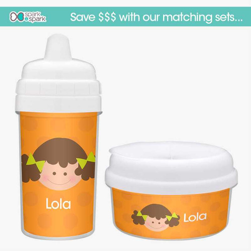 Just Like Me Girl Orange Kids Snack Bowl