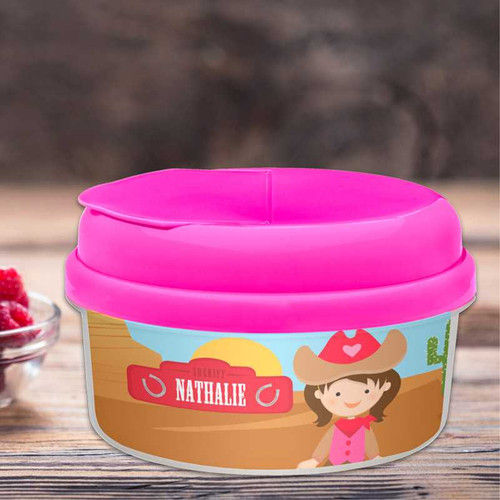 Brunette Cowgirl Toddler Snackbowls
