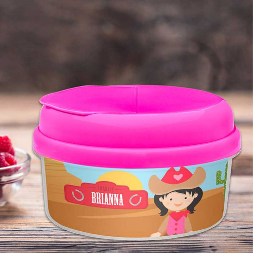 Black Hair Cowgirl Toddler Snackbowls