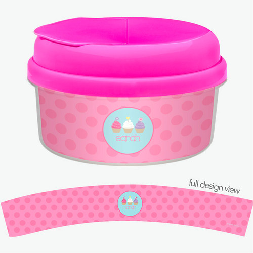 Sweet Cupcakes Snack Bowls With Lids