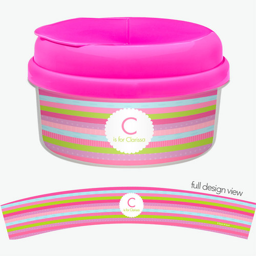 Bold Stripes And Initial Custom Snack Bowl