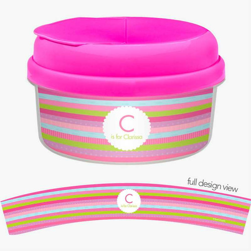 Bold Stripes And Initial Custom Snack Bowl
