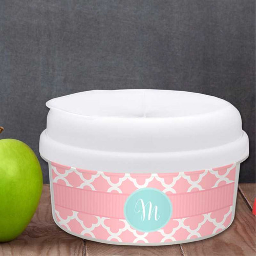 Pretty Pink Quatrefoil Toddler Snackbowls