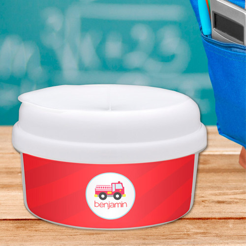 Cute Little Firetruck Snack Bowls With Lids