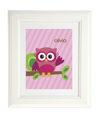Pink Owl Be Yours Kids Wall Art