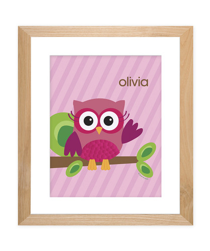 Pink Owl Be Yours Kids Wall Art