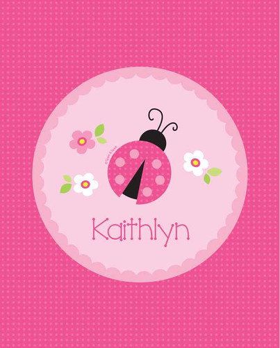 Sweet Pink Lady Bug Kids Wall Art