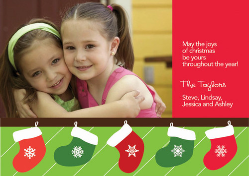 Merry Stockings Christmas Photo Cards