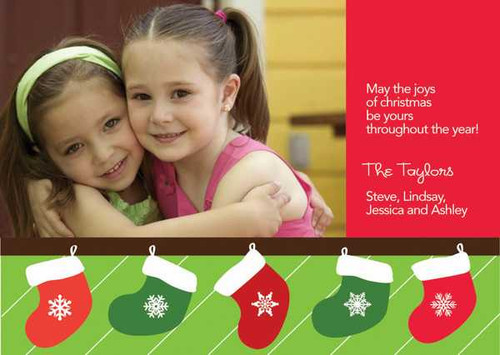 Merry Stockings Christmas Photo Cards