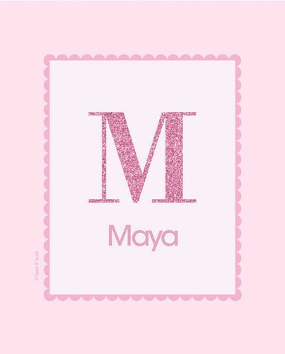 A Shiny Pink Letter Kids Wall Art