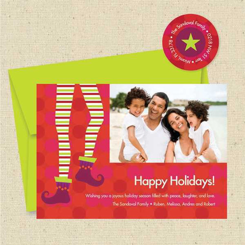 Shown with optional lime green envelope and matching return address label