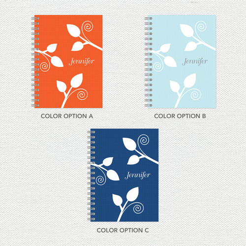 Leaves and Swirls Orange Journal