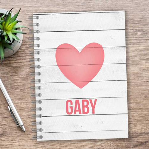 Rustic White Heart Journal