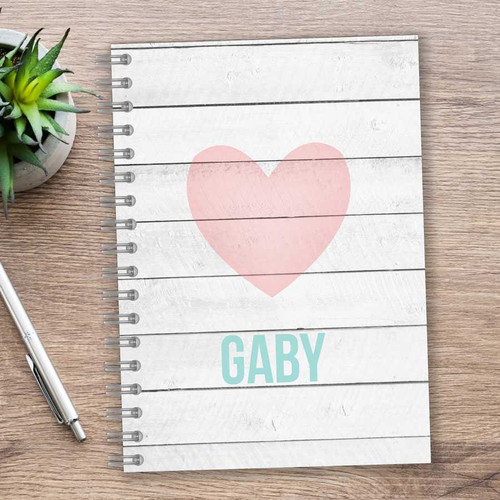 Rustic White Heart Journal
