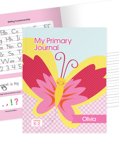 Smiley Butterfly Personalized Primary Journal