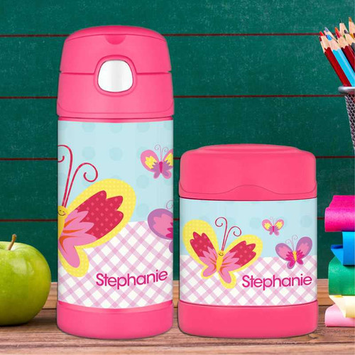 Kids Water Bottles with Smily Butterfly