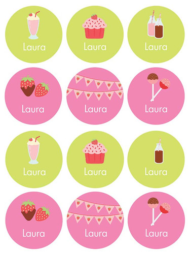 Yummy Sweets Waterproof Labels for Kids (Set of 48)