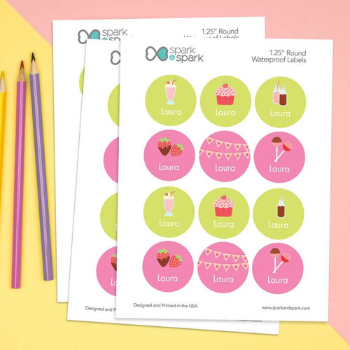 Yummy Sweets Waterproof Labels for Kids