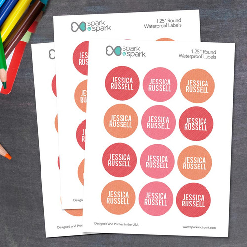 Linen Girl Shades - Pink Waterproof Labels for Kids