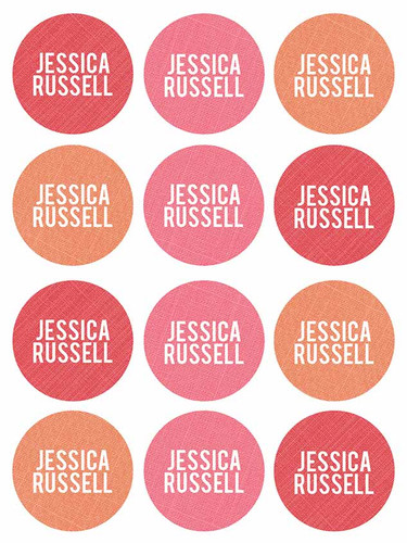 Linen Girl Shades Pink Waterproof Labels for Kids (Set of 48)