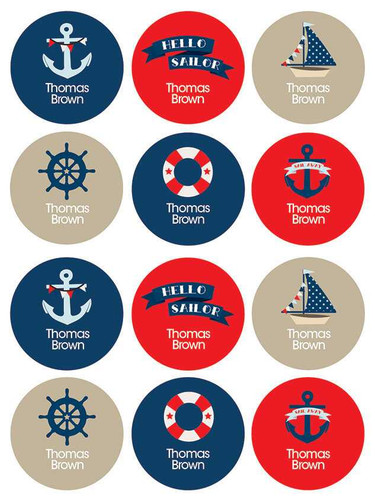 Sail Away Waterproof Labels for Kids (Set of 48)