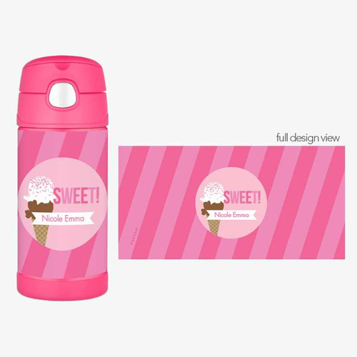 Sweet And Yummy Ice Cream Cone Personalized Thermos For Kids