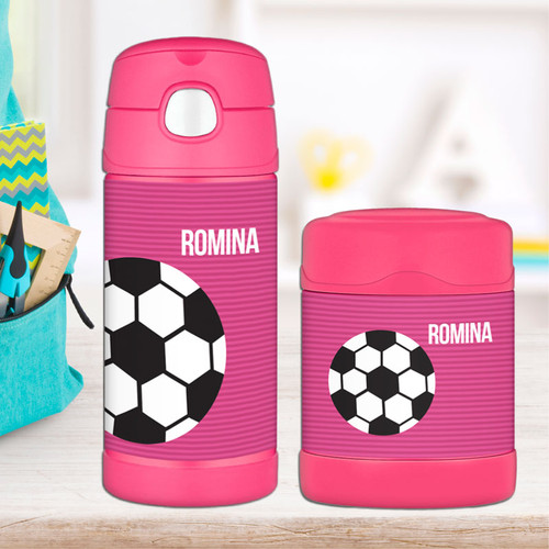 Soccer Ball Personalized Thermos For Kids