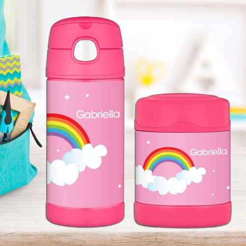 Dreamy Rainbow Personalized Thermos For Kids