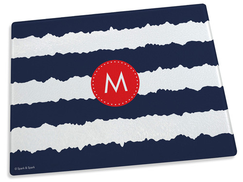 Red and blue signals cutting board