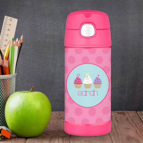 Three Cupcakes Personalized Thermos For Kids