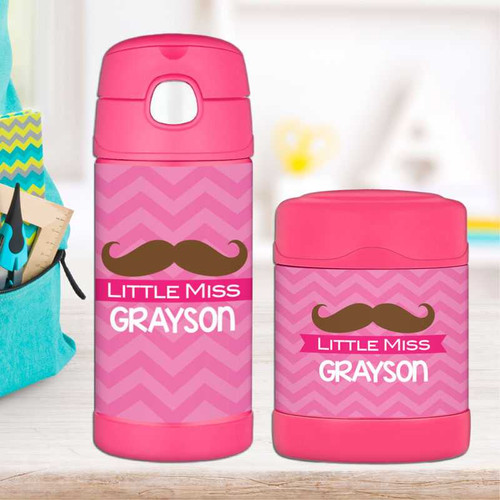 Little Miss Mustache Thermos Bottle