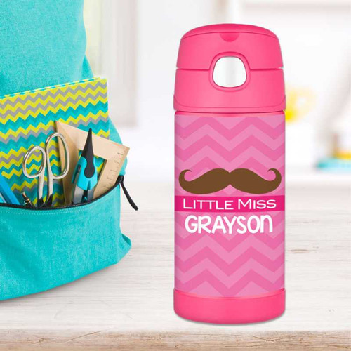 Little Miss Mustache Thermos Bottle