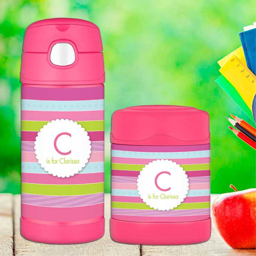 Pastel Stripes Thermos Bottle