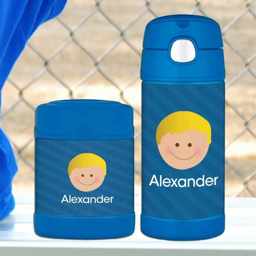 Just Like Me Boy Blue Thermos Bottle