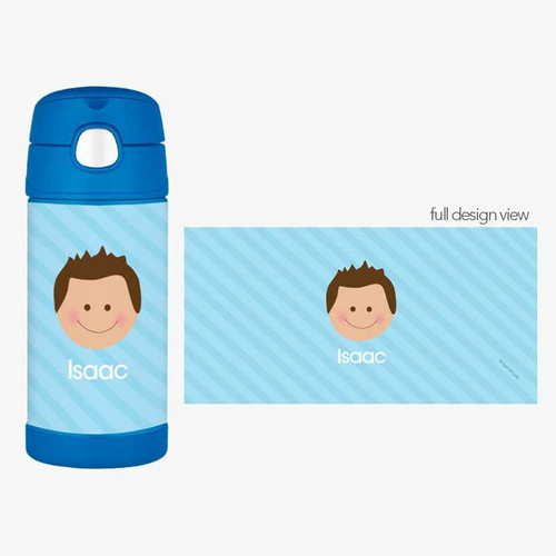 Just Like Me Boy Light Blue Thermos Bottle