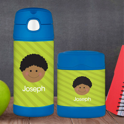 Just Like Me Boy Green Thermos Bottle