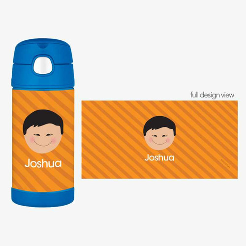 Just Like Me Boy Orange Thermos Bottle