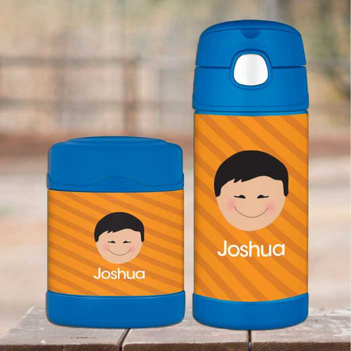 Just Like Me Boy Orange Thermos Bottle