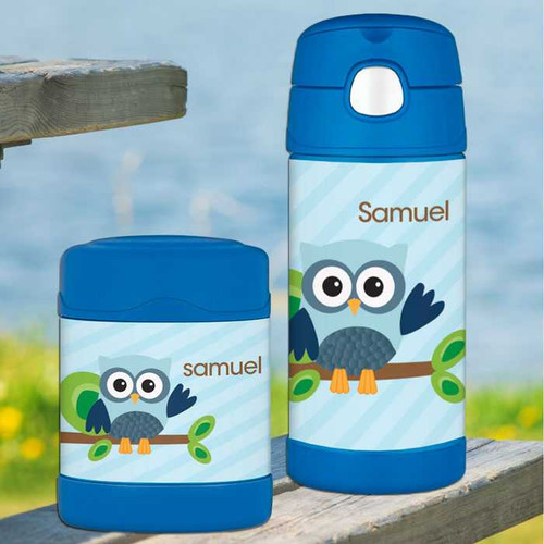 Owl Be Yours Blue Thermos Bottle
